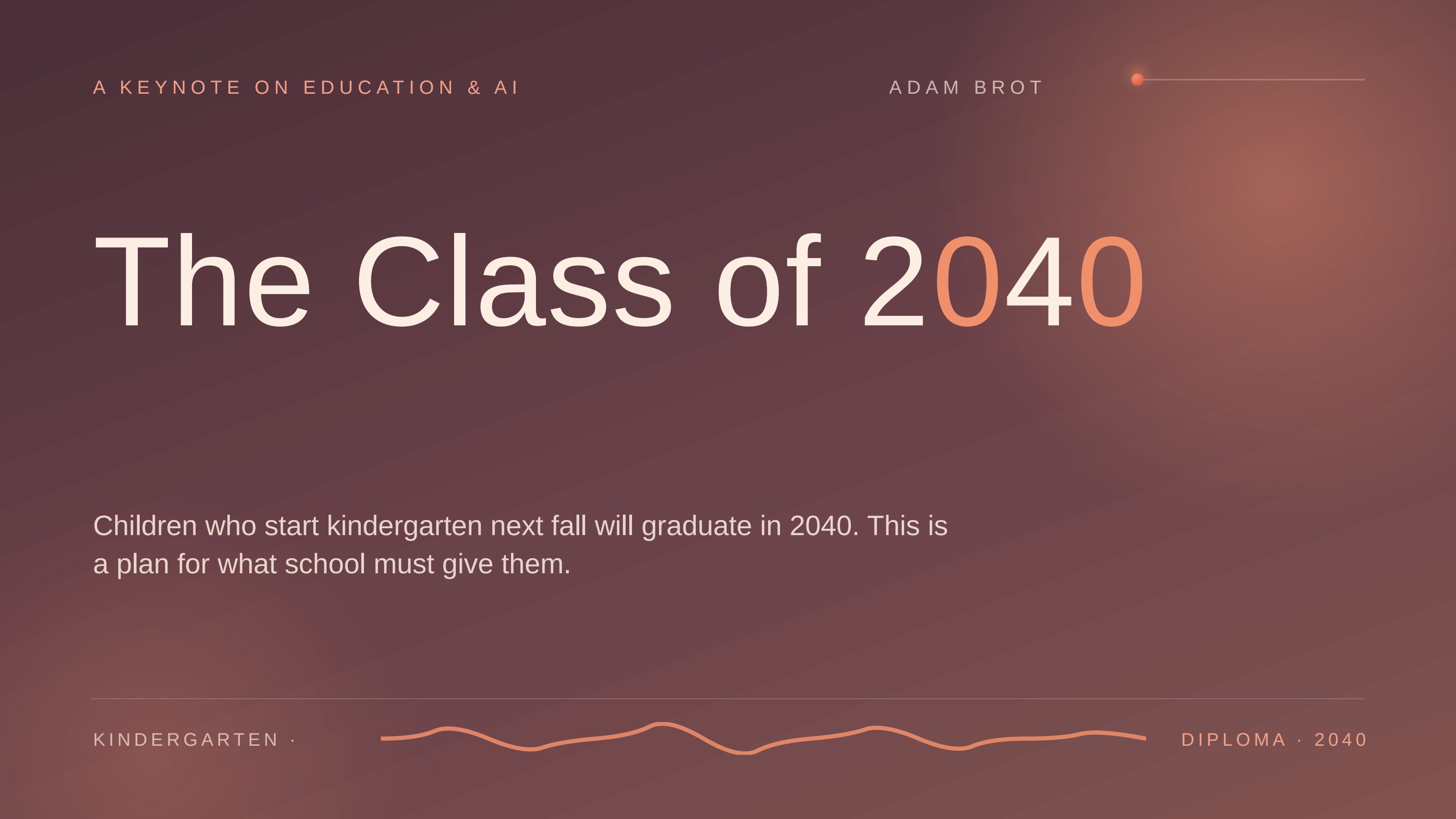 Slide 1: A plan for what school must give the Class of 2040.. CHAPTER 01 — THE CLASS OF 2040